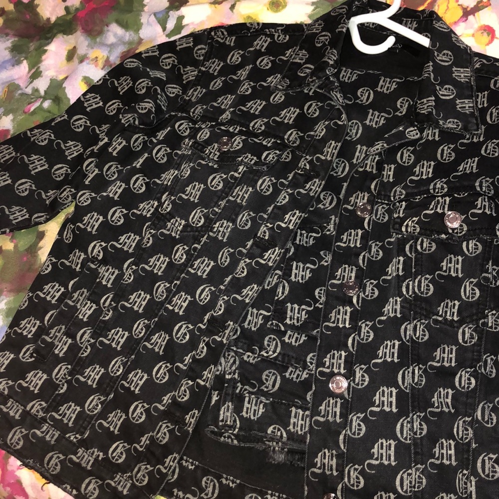 Misguided Logo Jeans + Jacket Set